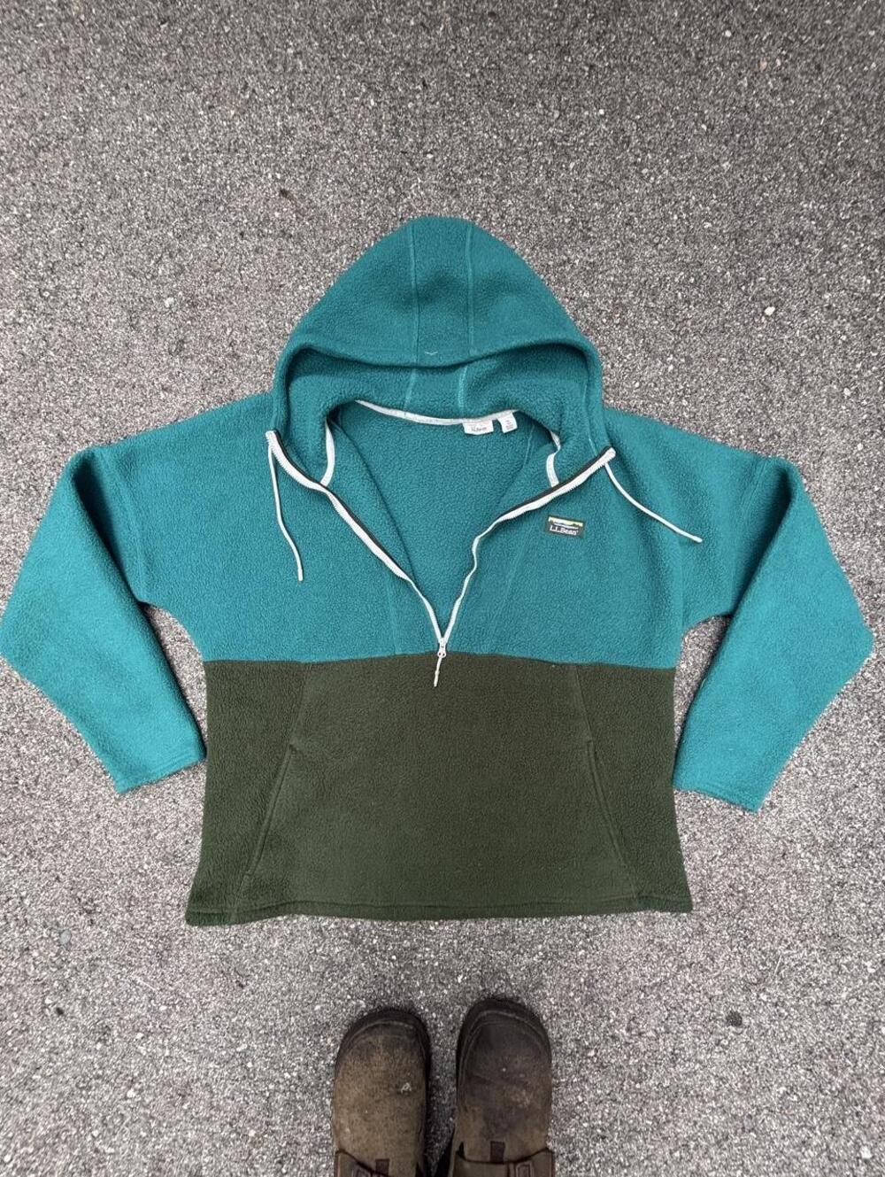 L.L.Bean Women's Green and Multi Hoody